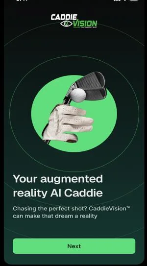 CaddieVision app welcome screen